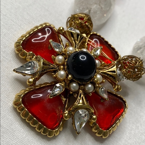 NECKLACE - Maltese Cross RED Custom jewelry - Picture 4 of 11